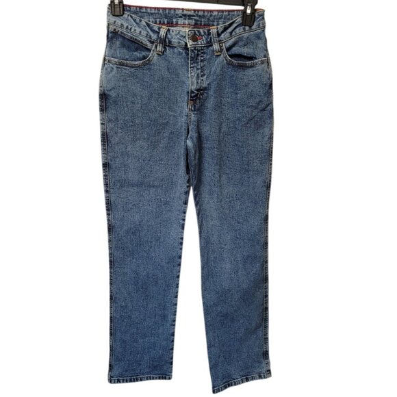 Wrangler Denim - Wrangler Jeans Womens 7 Blue Straight Leg Stretch 5-Pocket 1018MWZSW 28x29